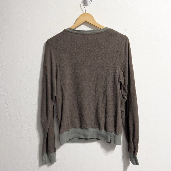 Wildfox Sweatshirt Small Pullover Charcoal Grey Fuzzy Light Soft Long Sleeve - Picture 2 of 6